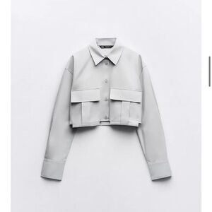 Zara Light Gray Cropped Jacket